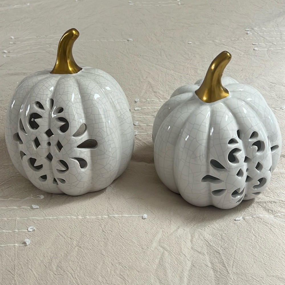 Rustic ceramic pumpkins